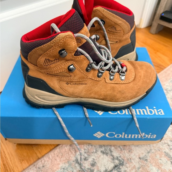 Columbia Tan and Red Hiking Boots - Picture 1 of 5